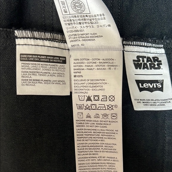 Levis x Star Wars Darth Vader Denim Jean Jacket Black Trucker Mens XL - Picture 6 of 7